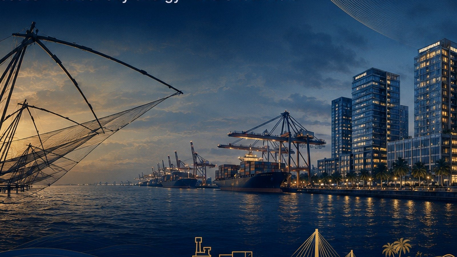 Cochin harbour city and infrastructure visual